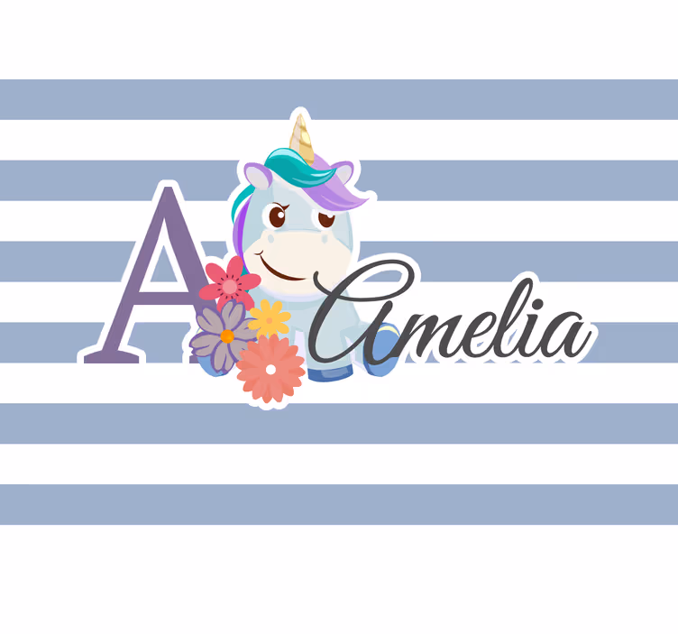 Fotomurale personalizzato tema unicorno incantevole - TenStickers