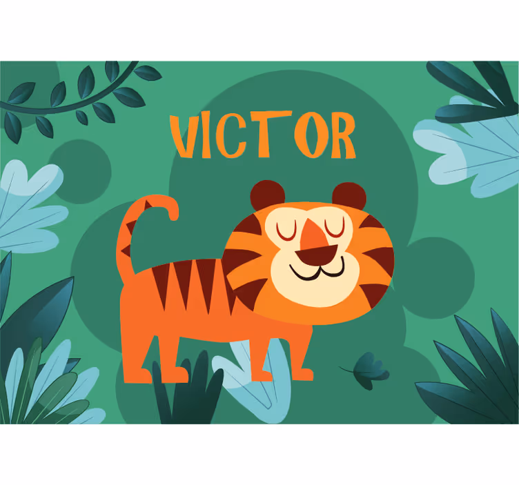Fotomurale personalizzato personaggio tigre amichevole - TenStickers