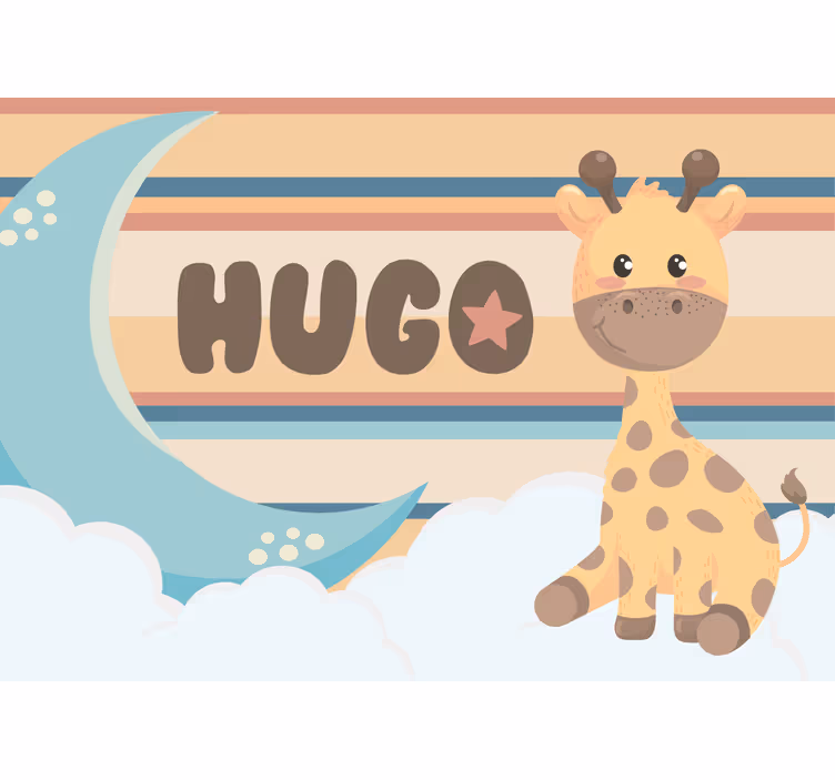 Fotomurale cameretta illustrazione di giraffa adorabile - TenStickers