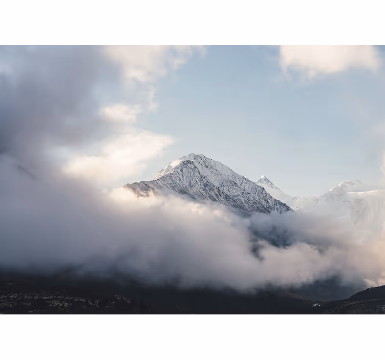 Fotomurale montagna vette ghiacciate maestose - TenStickers