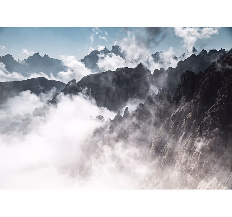 Fotomurale montagna silhouette di picco maestoso - TenStickers