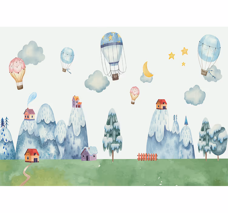 Fotomurale per neonato palloni aerostatici fantasiosi - TenStickers