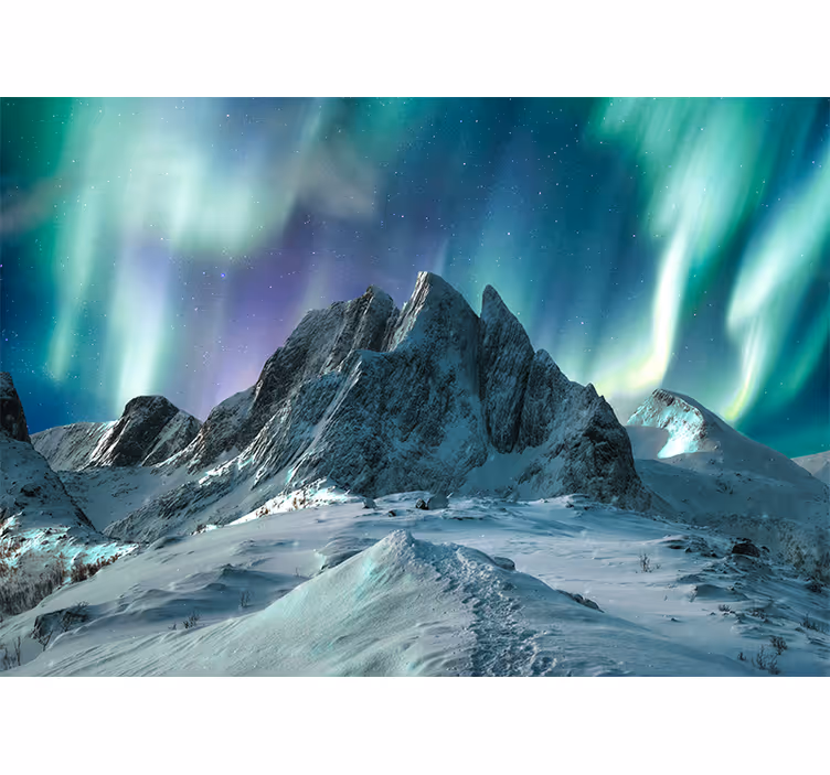 Fotomurale paesaggi aurora di montagna - TenStickers