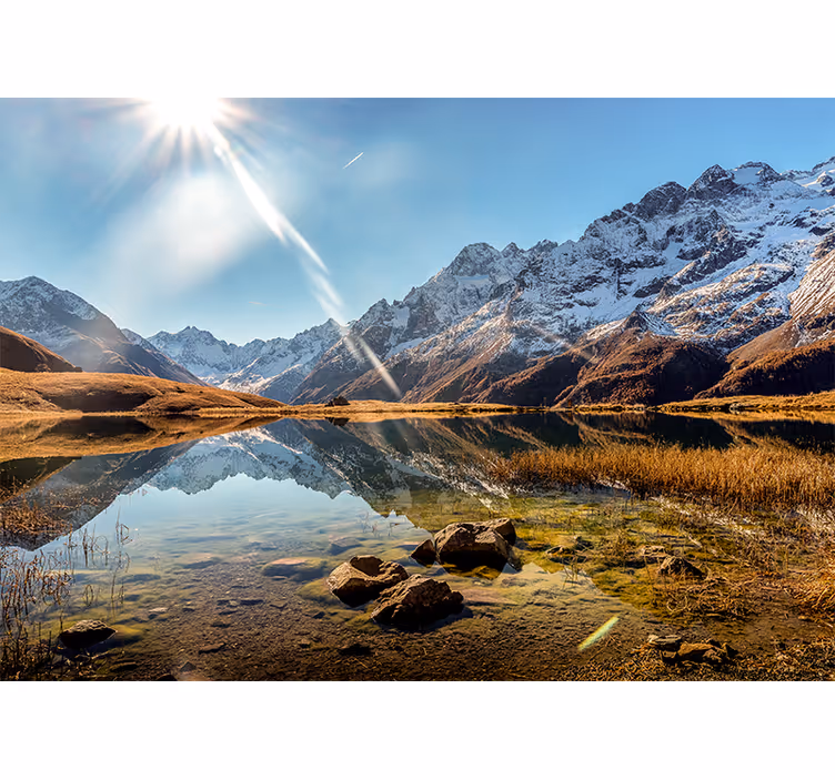 Fotomurale paesaggi riflesso del lago di montagna - TenStickers