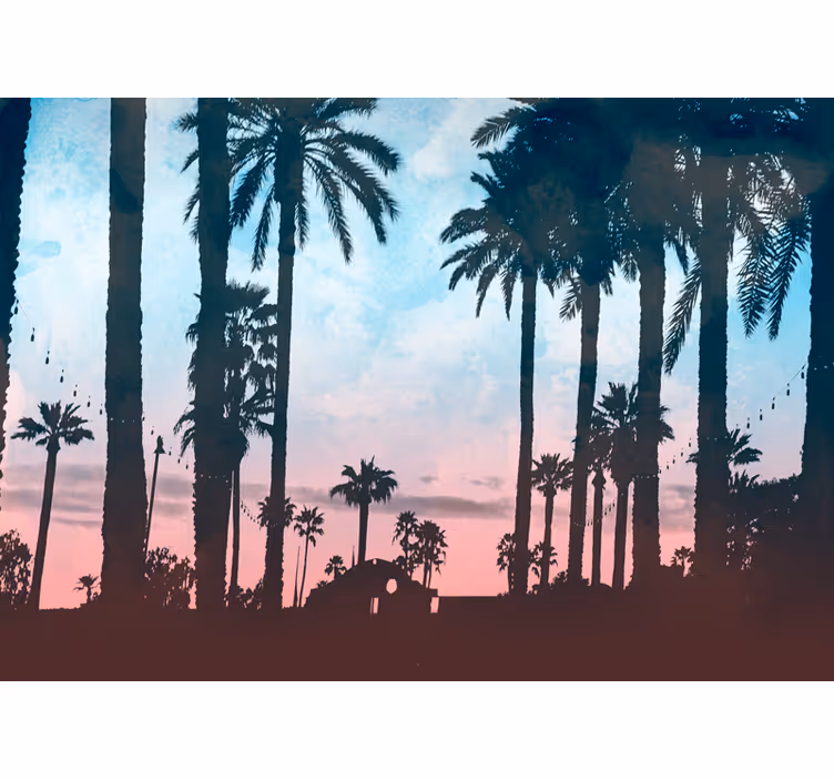 Fotomurali natura silhouette di palma - TenStickers