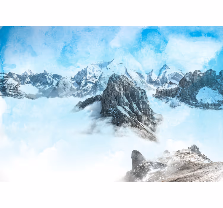 Fotomurale montagna vette glaciali maestose - TenStickers