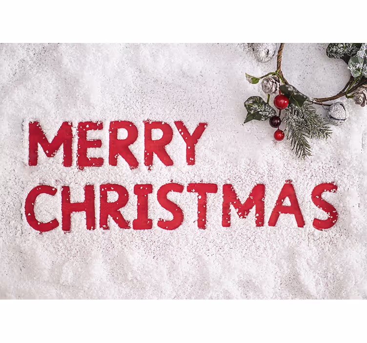 Fotomurale di natale saluti festivi innevati - TenStickers