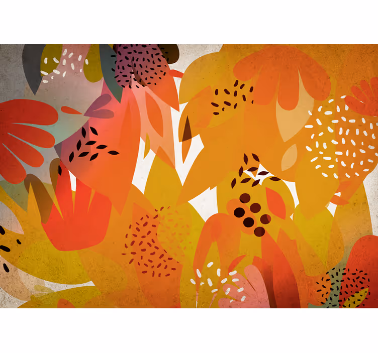 Fotomurali fiori diversi motivi foglia vibranti - TenStickers
