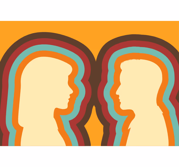 Fotomurale amore silhouette di coppia - TenStickers