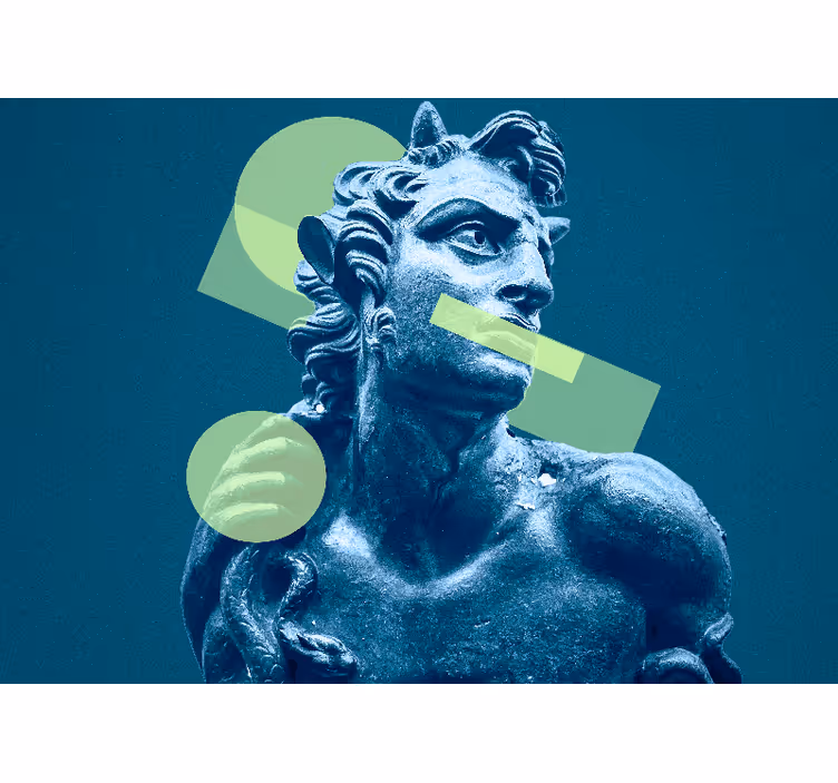 Fotomurale artistico statue con forme geometriche - TenStickers