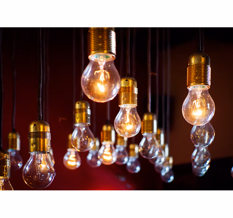Fotomurale veicoli cluster di lampadine edison - TenStickers