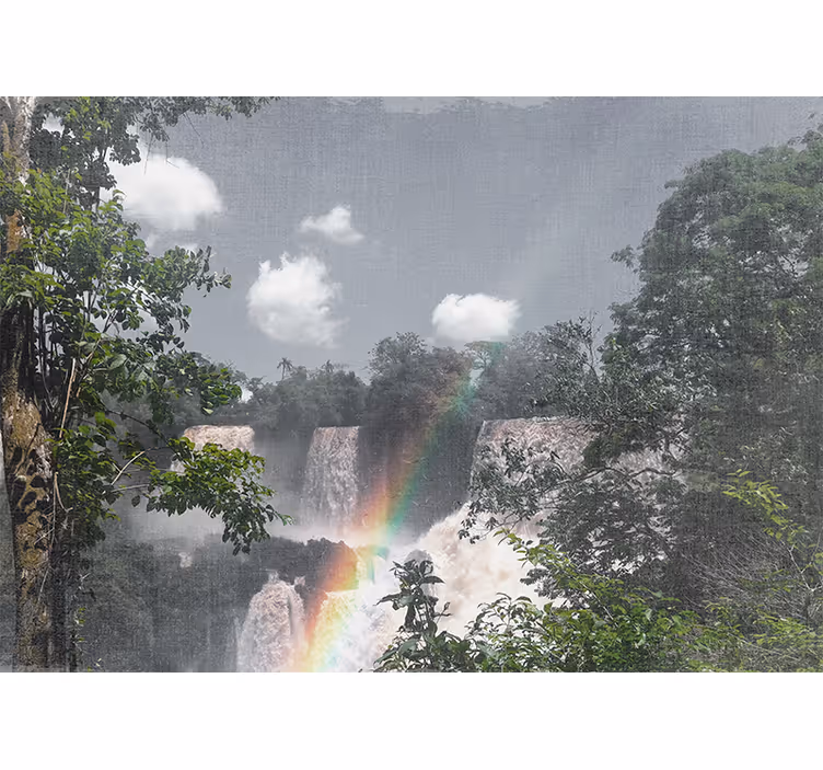 Fotomurali cascate scena di cascata nella giungla - TenStickers