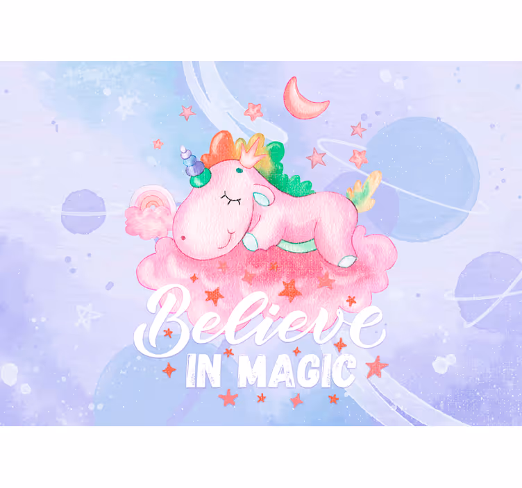Fotomurale cameretta nuvola di sogni unicorno - TenStickers