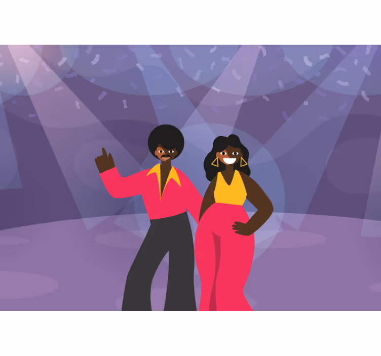 Fotomurale musicale coppia di ballo disco - TenStickers