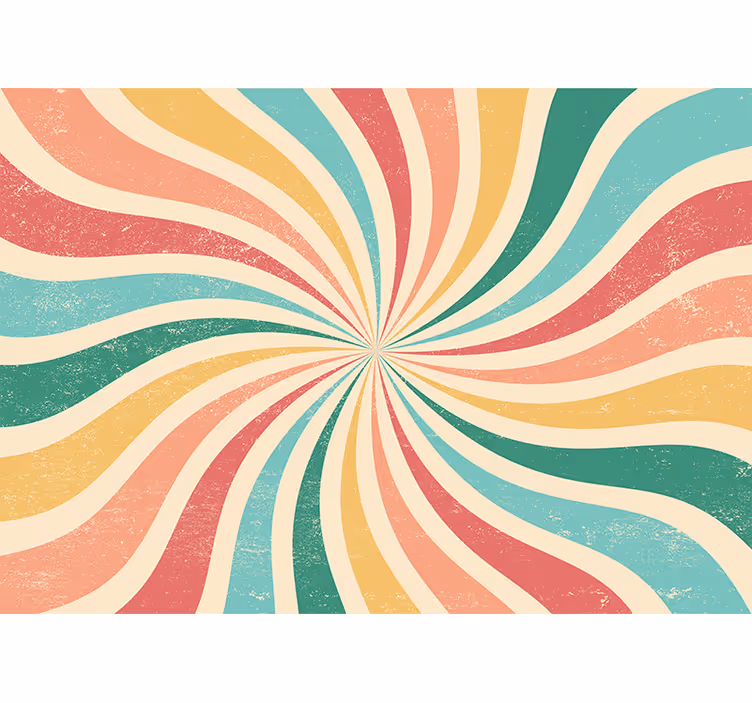 Carta da parati 3d onde colorate a spirale - TenStickers