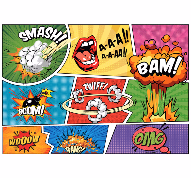 Fotomurale arte urbana azione fumetto - TenStickers