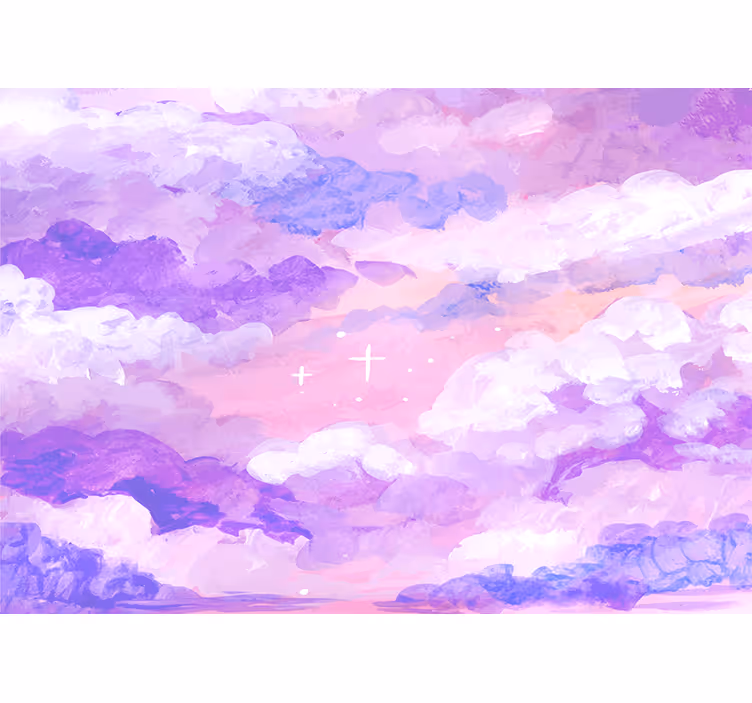 Fotomurale cielo nuvole viola sofisticate - TenStickers