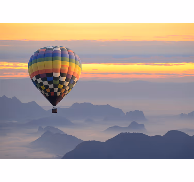 Fotomurale veicoli avventura in mongolfiera - TenStickers