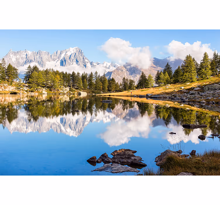Fotomurale paesaggi riflessi di montagna - TenStickers