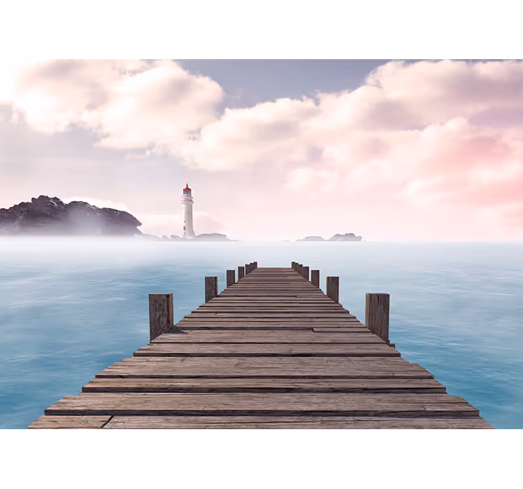 Fotomurale paesaggi sentiero del faro al mare - TenStickers
