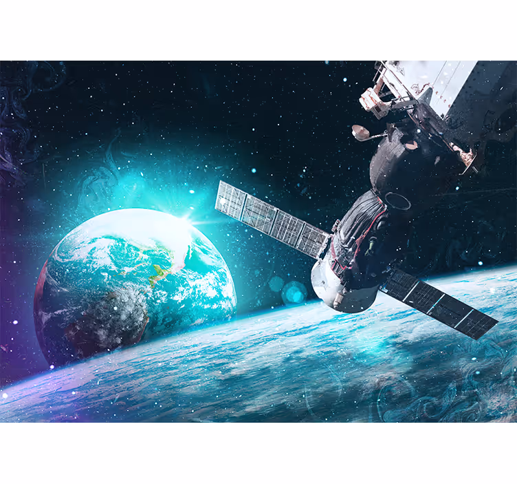 Fotomurale spaziale astronavi in orbita terrestre - TenStickers