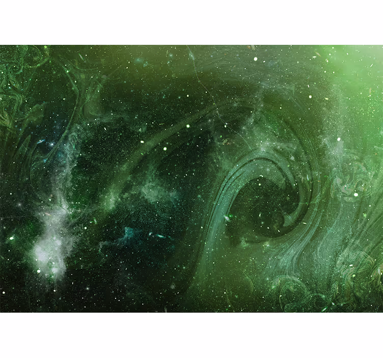 Fotomurale spaziale vortice verde cosmico - TenStickers