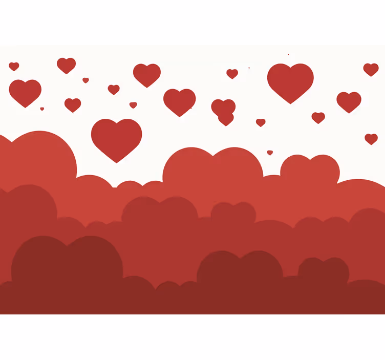 Fotomurale amore nuvole di cuori fluttuanti - TenStickers