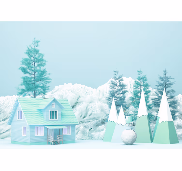 Fotomurali natura scena di paesaggio invernale - TenStickers