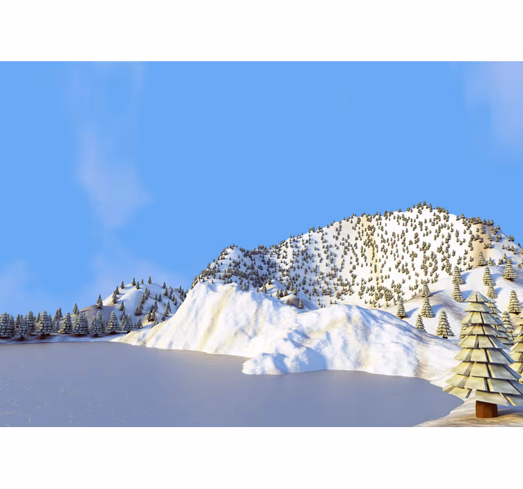 Fotomurale paesaggi scena di montagna in inverno - TenStickers