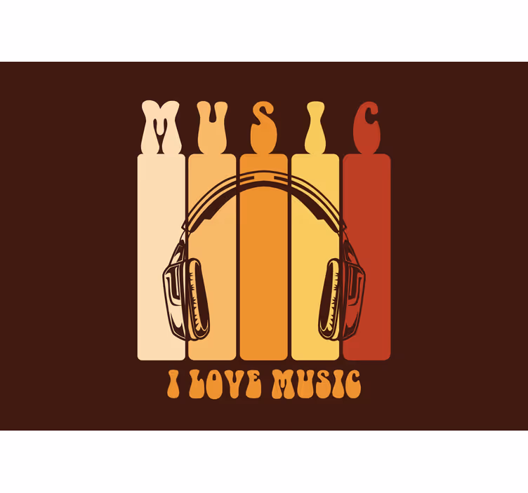 Fotomurale musicale grafica cuffie musicali - TenStickers