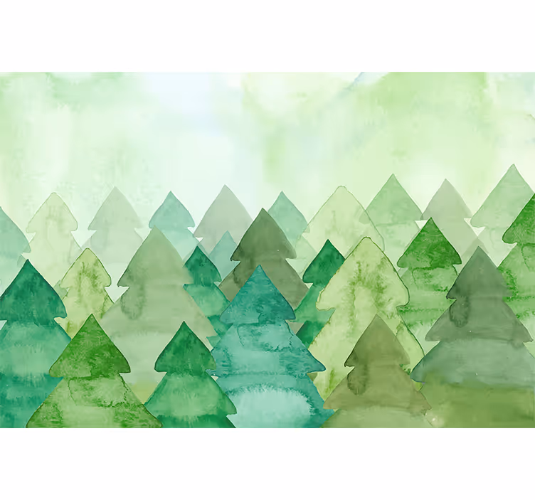 Fotomurale foresta pini verdi lussureggianti - TenStickers