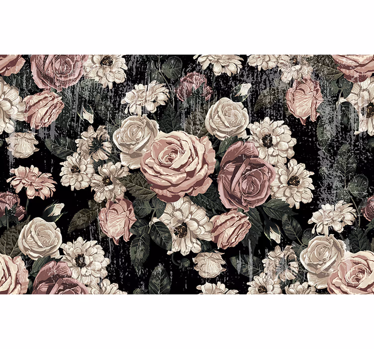 Fotomurale fiori esplosione floreale vintage - TenStickers