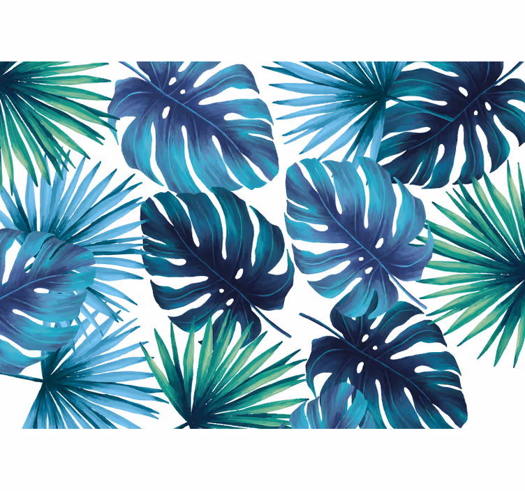Carta da parati natura opera d'arte foglia tropicale - TenStickers