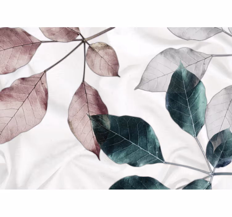Fotomurale fiori motivi di foglie sottili - TenStickers