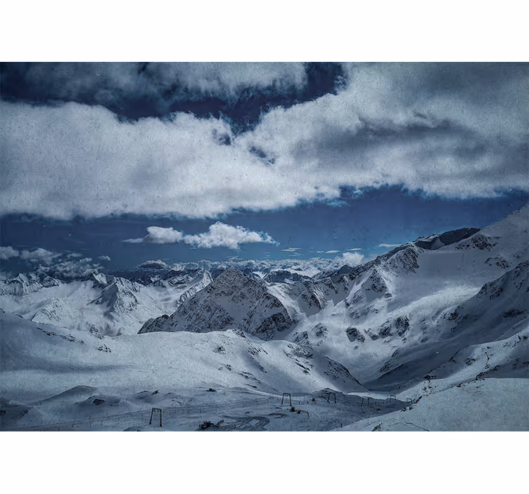 Fotomurale montagna vette montane innevate - TenStickers