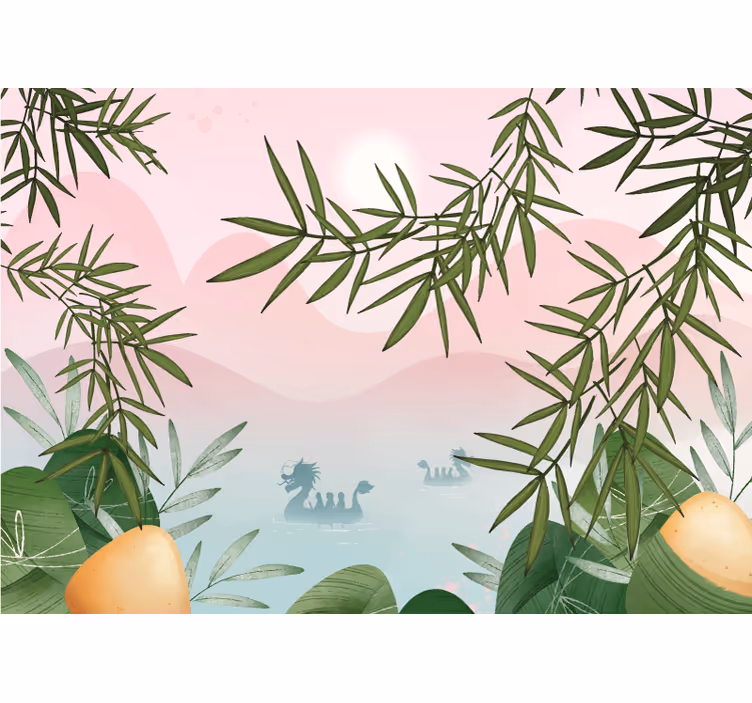 Carta da parati giungla paesaggio di bambù serene - TenStickers