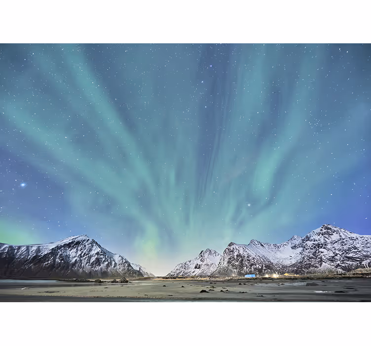 Fotomurale montagna esperienza luci del nord - TenStickers