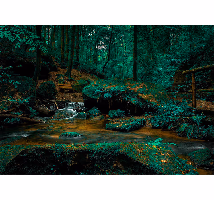 Fotomurale foresta ruscello della foresta serena - TenStickers