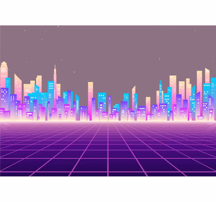 Fotomurale città skyline futuristico - TenStickers