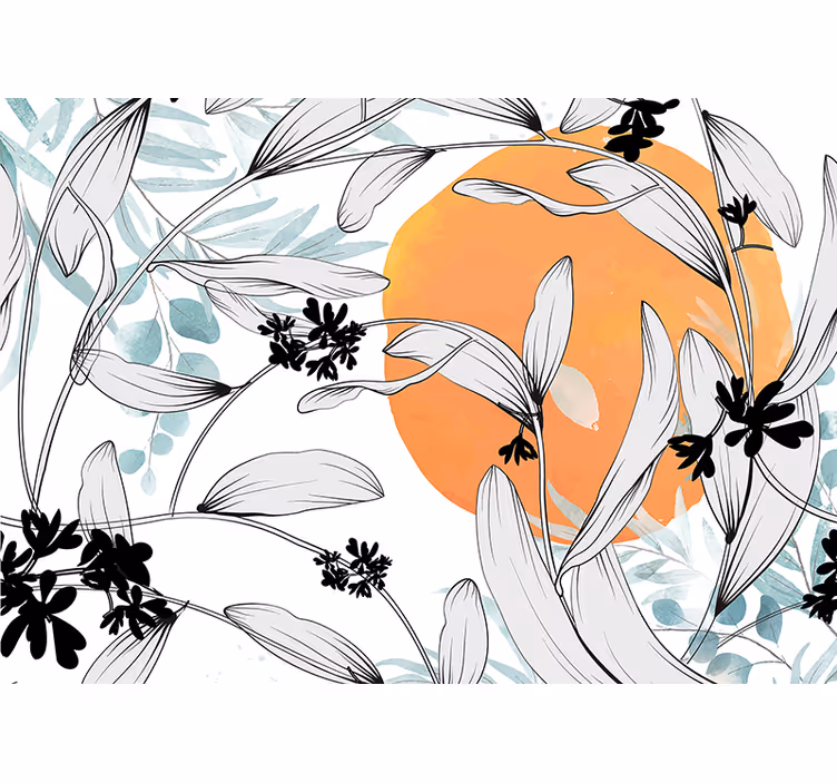 Fotomurale fiori motivi foglia botanici - TenStickers