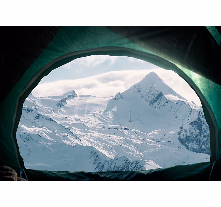 Fotomurale montagna picchi di neve maestosi - TenStickers