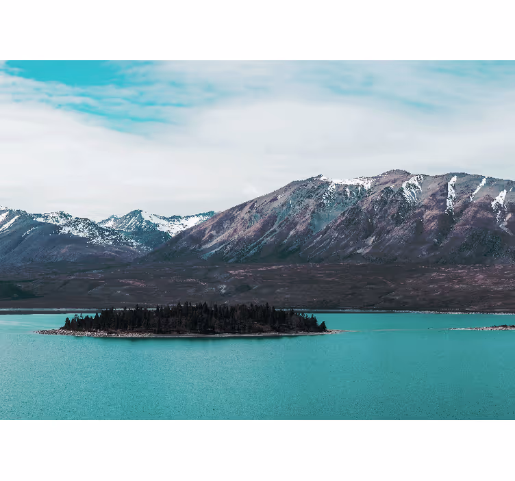Fotomurale paesaggi lago montano isola - TenStickers
