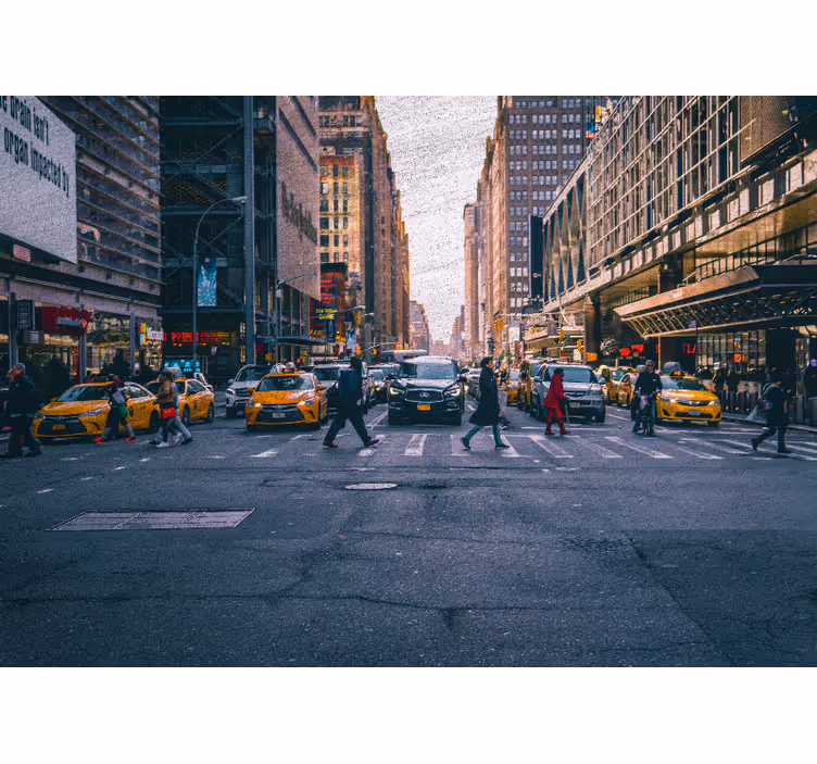 Fotomurale new york strada affollata di new york - TenStickers