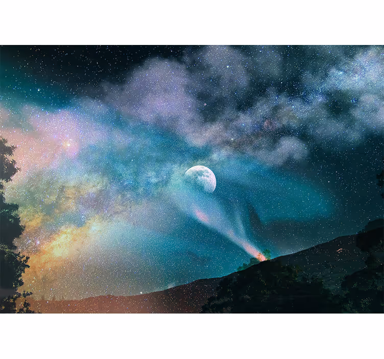 Fotomurale spaziale nebulosa celeste lunare - TenStickers