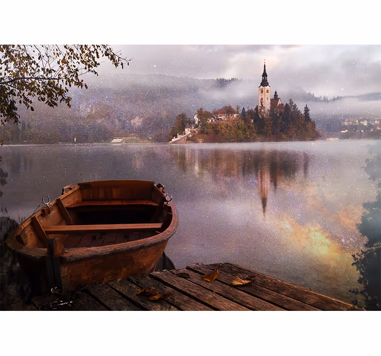 Fotomurale paesaggi vista lago tranquilla - TenStickers