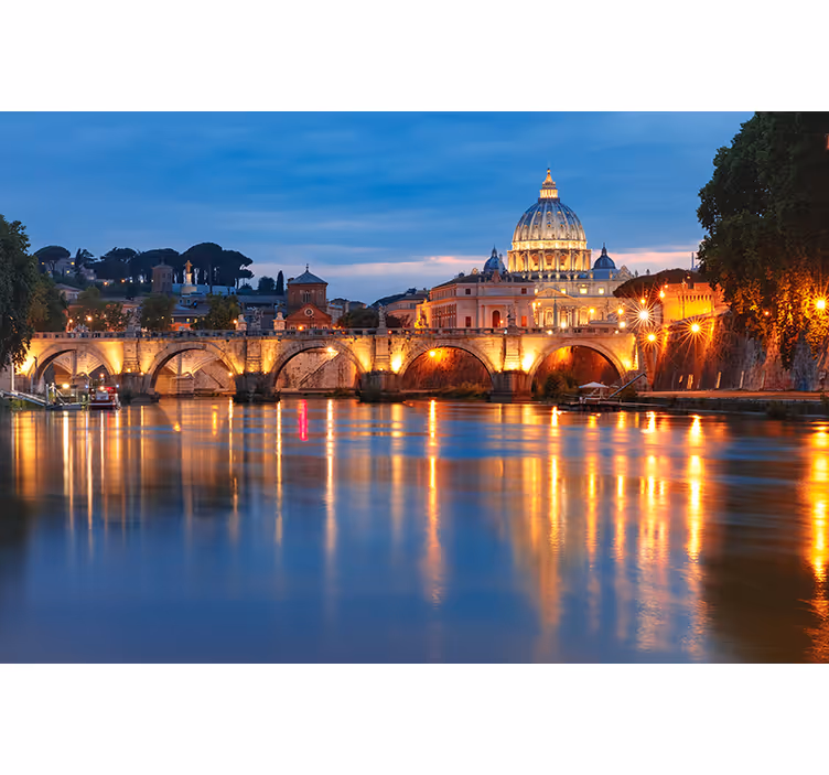 Fotomurale di madrid basilica di san pietro al tramonto - TenStickers