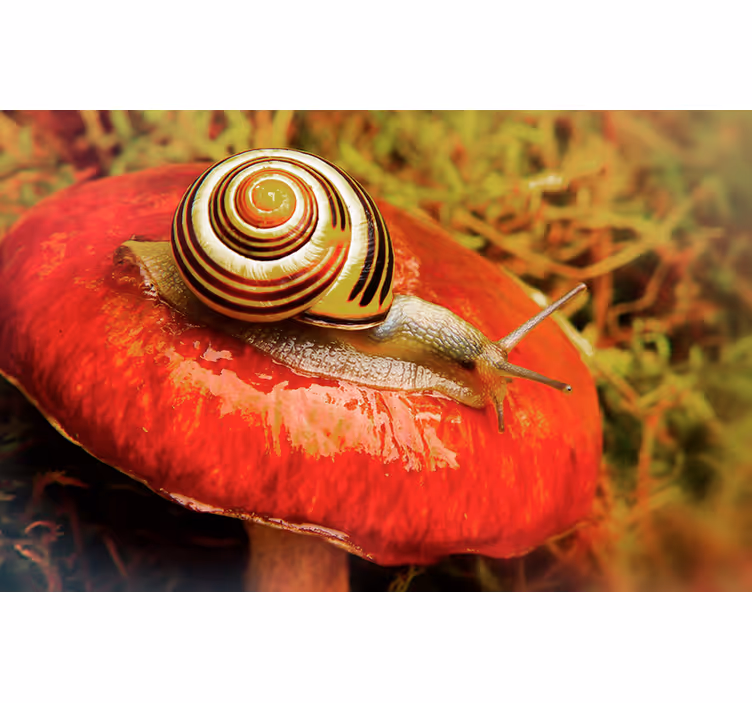 Fotomurali animali diversi lumaca su fungo - TenStickers