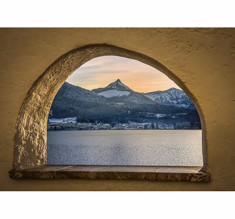 Fotomurale paesaggi vista lago alpino - TenStickers
