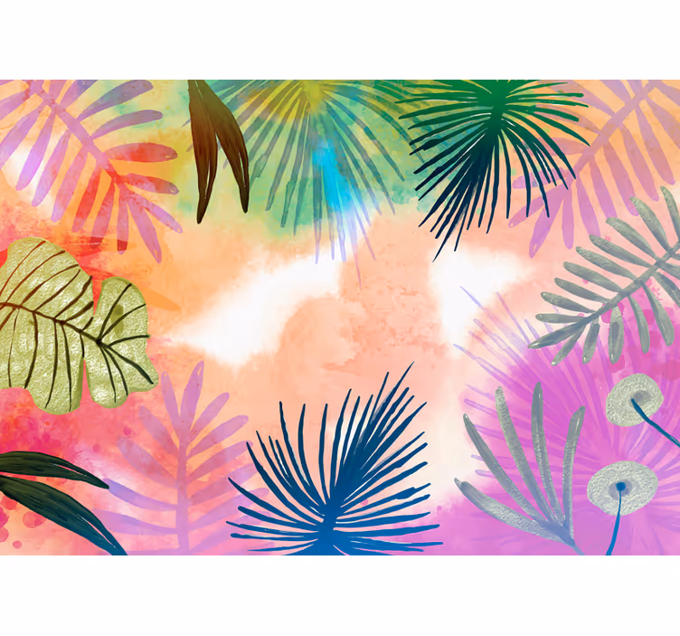 Carta da parati natura design di foliage tropicale - TenStickers