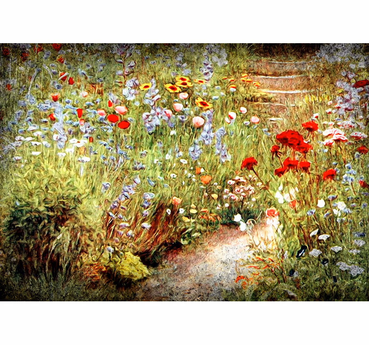 Fotomurale fiori scena del sentiero fiorito - TenStickers